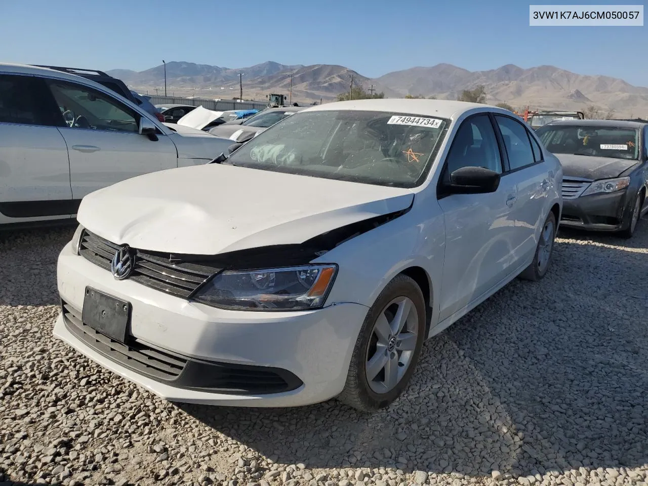 2012 Volkswagen Jetta Base VIN: 3VW1K7AJ6CM050057 Lot: 74944734