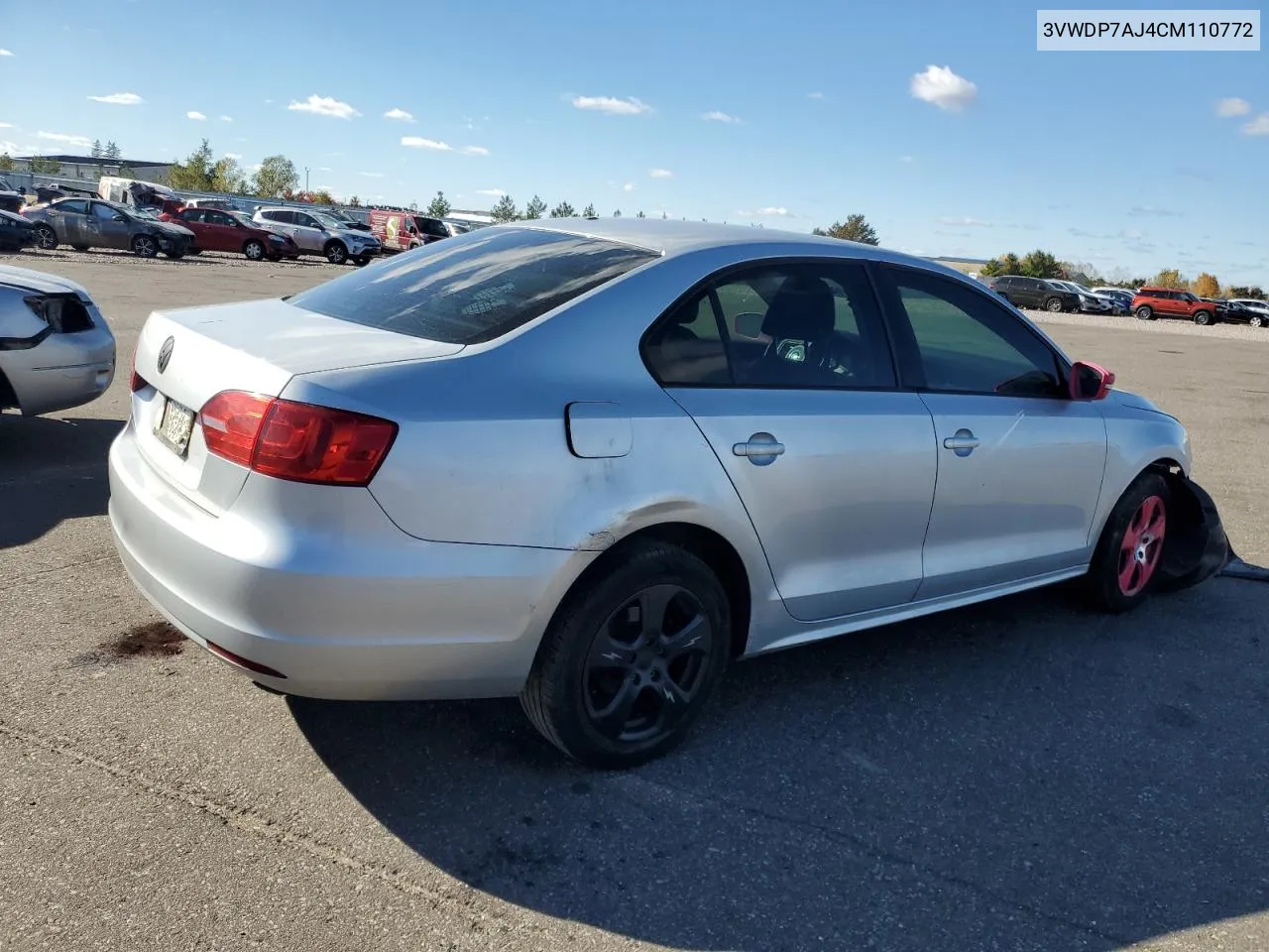 2012 Volkswagen Jetta Se VIN: 3VWDP7AJ4CM110772 Lot: 74962154