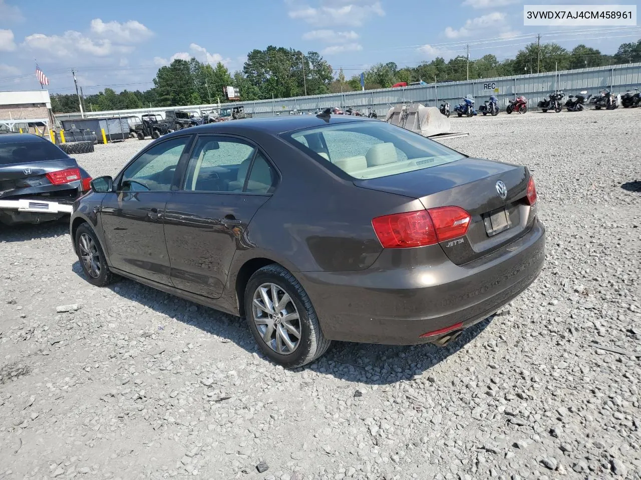 2012 Volkswagen Jetta Se VIN: 3VWDX7AJ4CM458961 Lot: 75336404