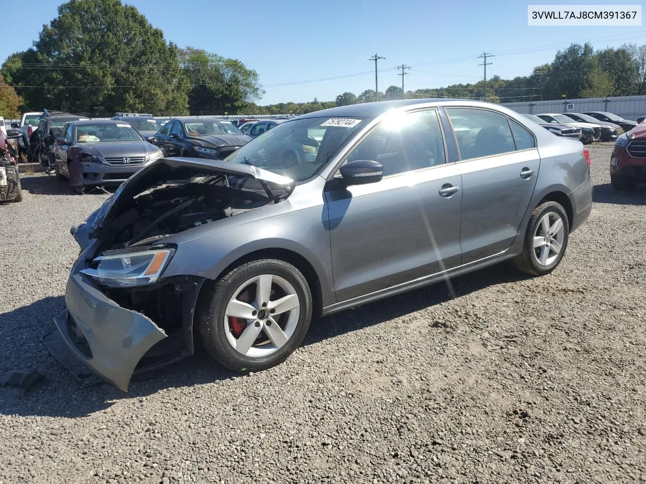 2012 Volkswagen Jetta Tdi VIN: 3VWLL7AJ8CM391367 Lot: 75792744