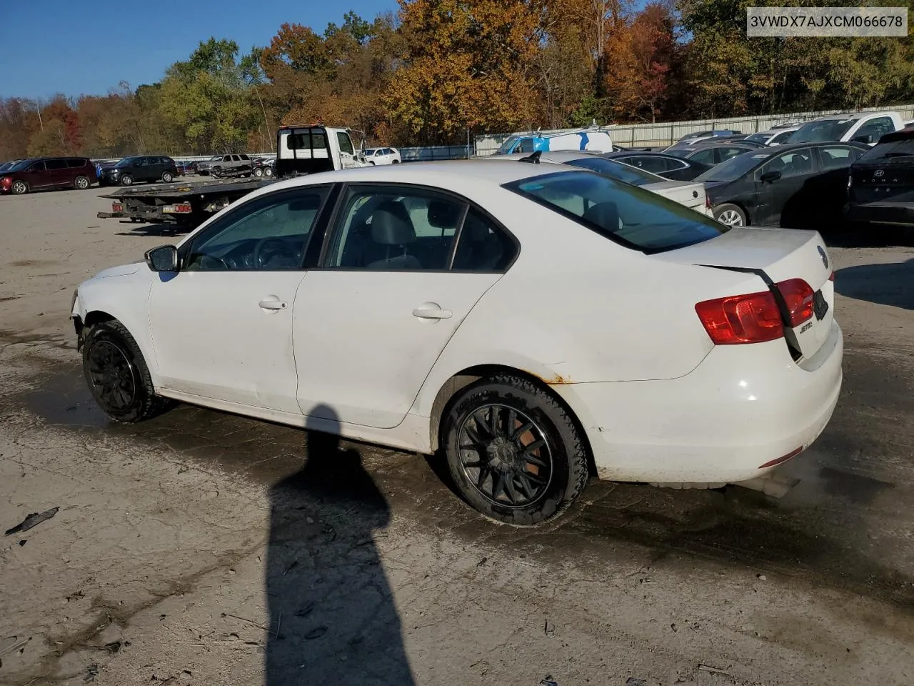 2012 Volkswagen Jetta Se VIN: 3VWDX7AJXCM066678 Lot: 77174984