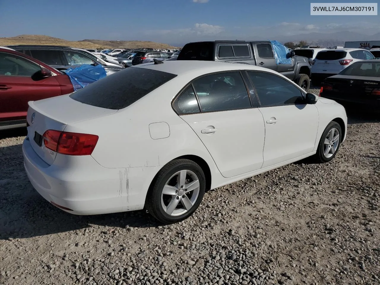 2012 Volkswagen Jetta Tdi VIN: 3VWLL7AJ6CM307191 Lot: 78084734