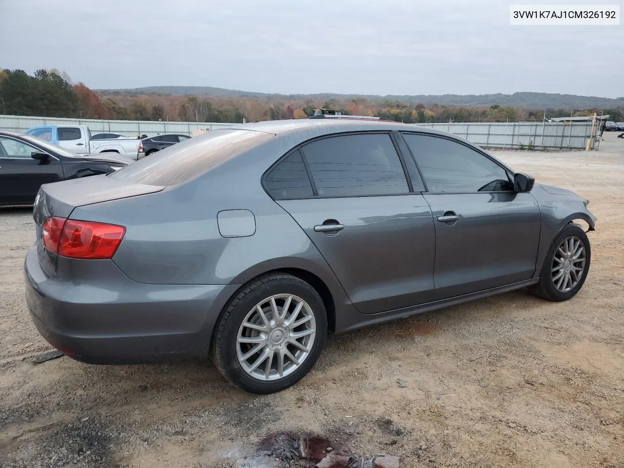 2012 Volkswagen Jetta Base VIN: 3VW1K7AJ1CM326192 Lot: 78200334