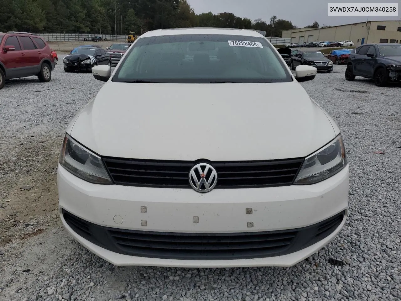 2012 Volkswagen Jetta Se VIN: 3VWDX7AJ0CM340258 Lot: 78228464