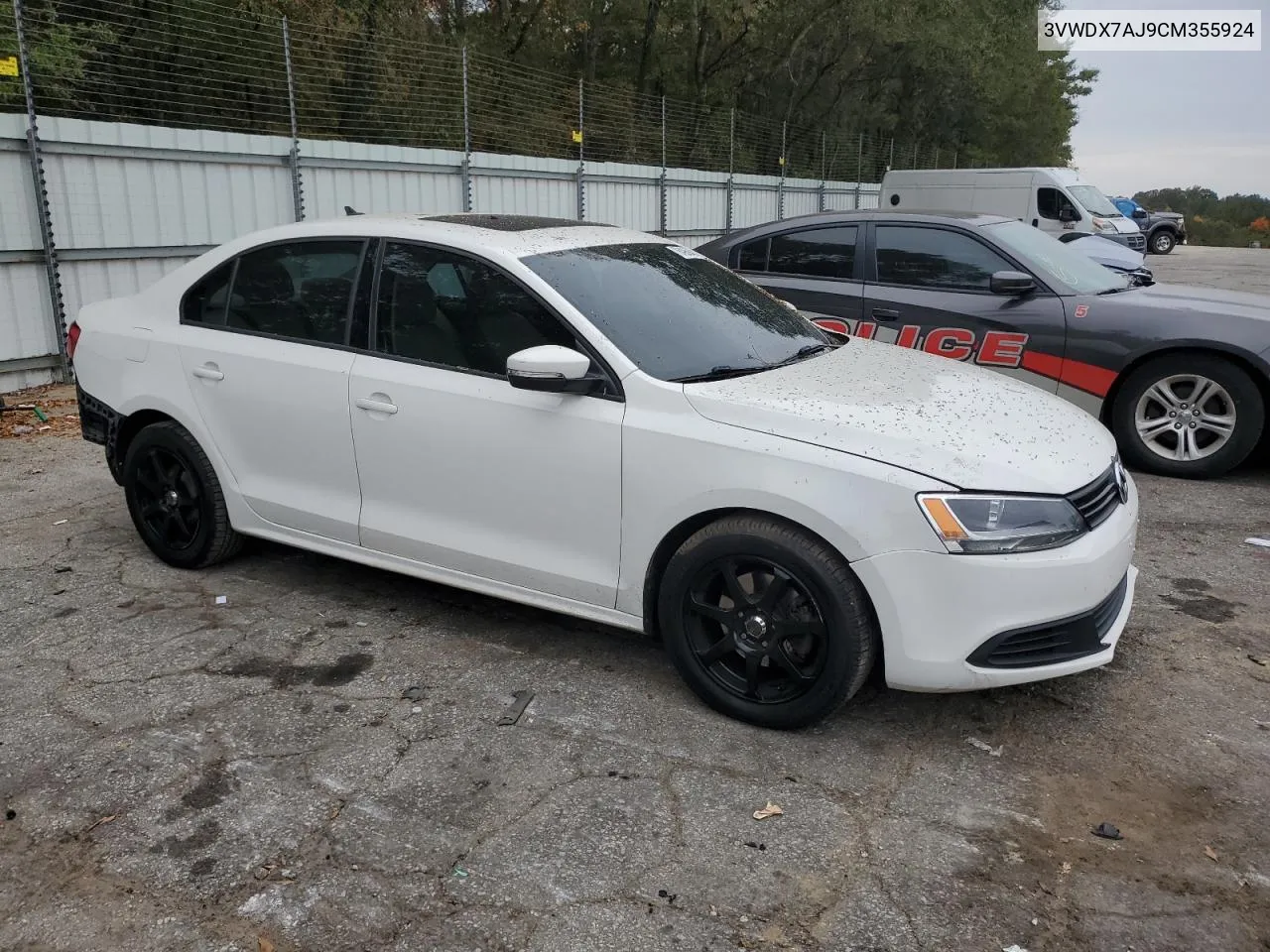 2012 Volkswagen Jetta Se VIN: 3VWDX7AJ9CM355924 Lot: 78496944