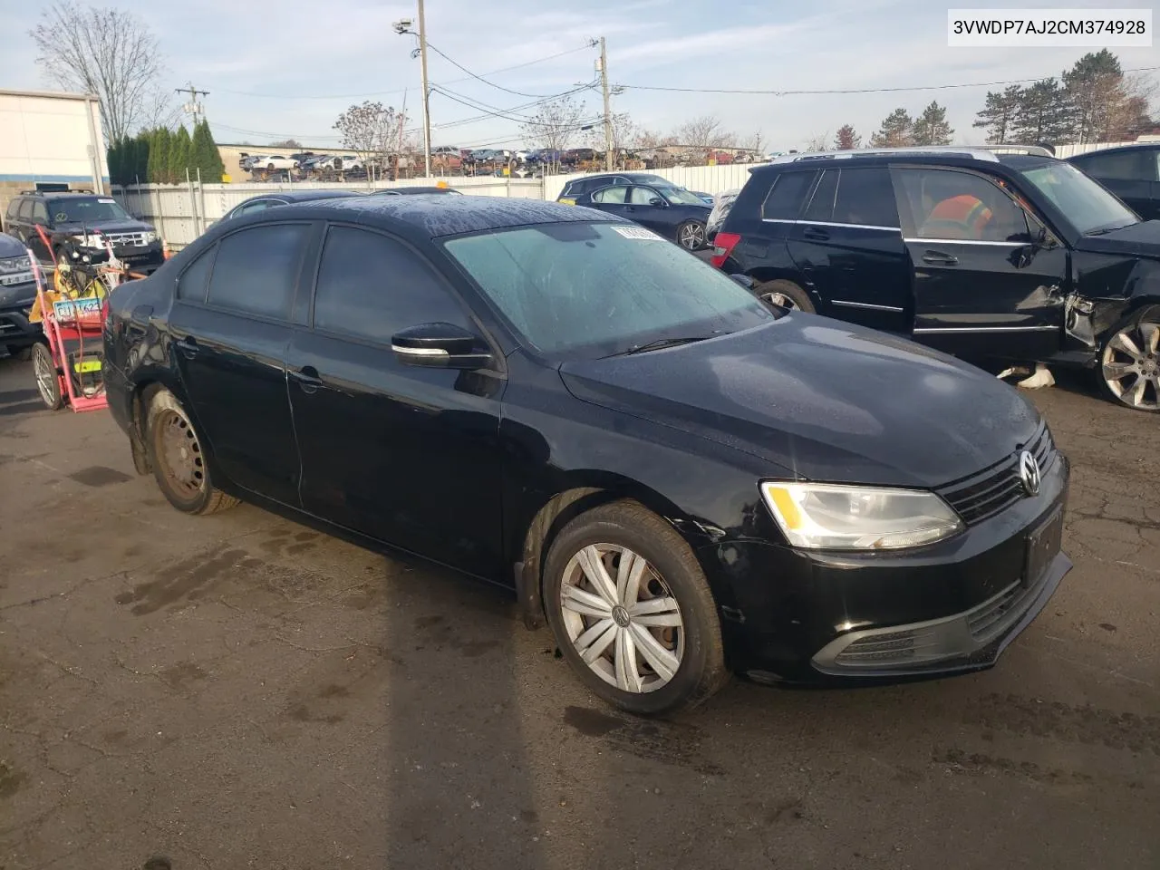 2012 Volkswagen Jetta Se VIN: 3VWDP7AJ2CM374928 Lot: 78787674