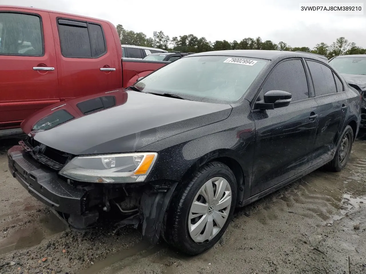 2012 Volkswagen Jetta Se VIN: 3VWDP7AJ8CM389210 Lot: 79002994