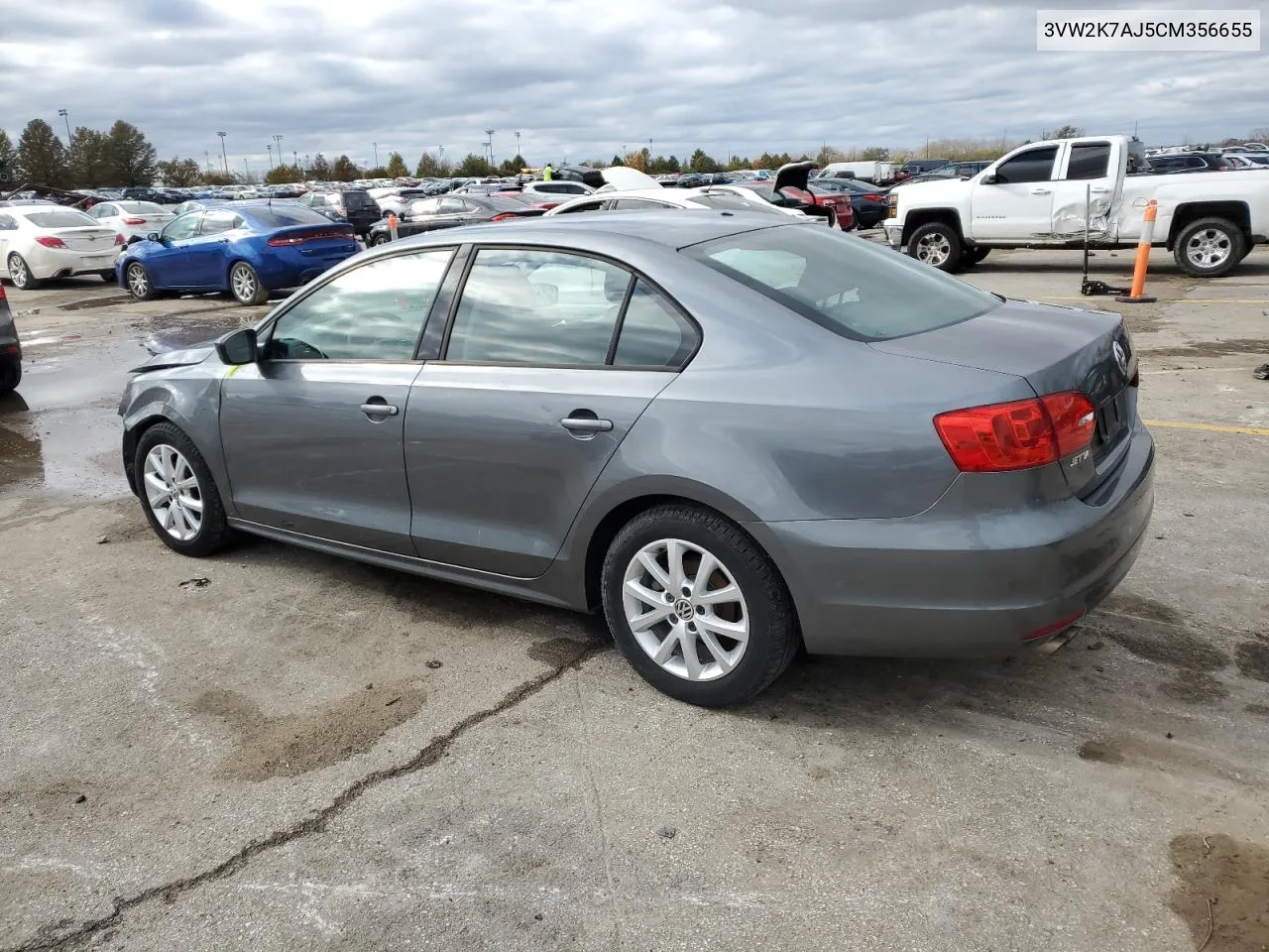 2012 Volkswagen Jetta Base VIN: 3VW2K7AJ5CM356655 Lot: 79396584