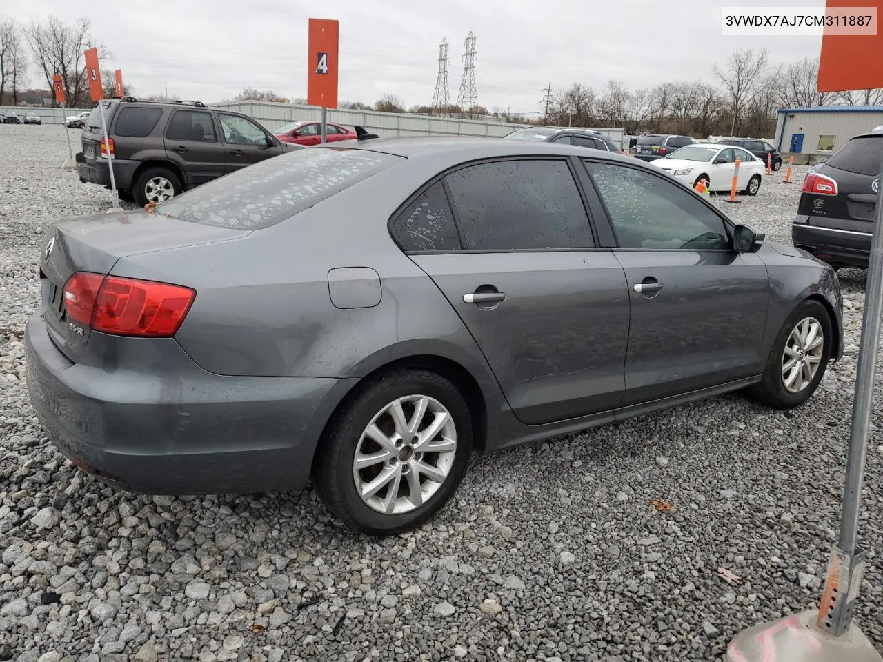 2012 Volkswagen Jetta Se VIN: 3VWDX7AJ7CM311887 Lot: 79506114