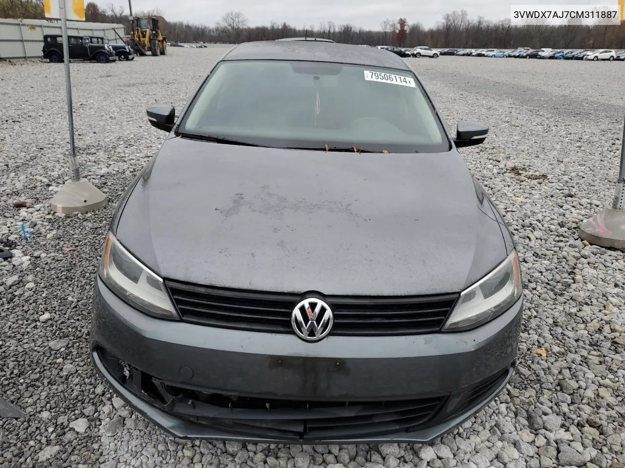 2012 Volkswagen Jetta Se VIN: 3VWDX7AJ7CM311887 Lot: 79506114