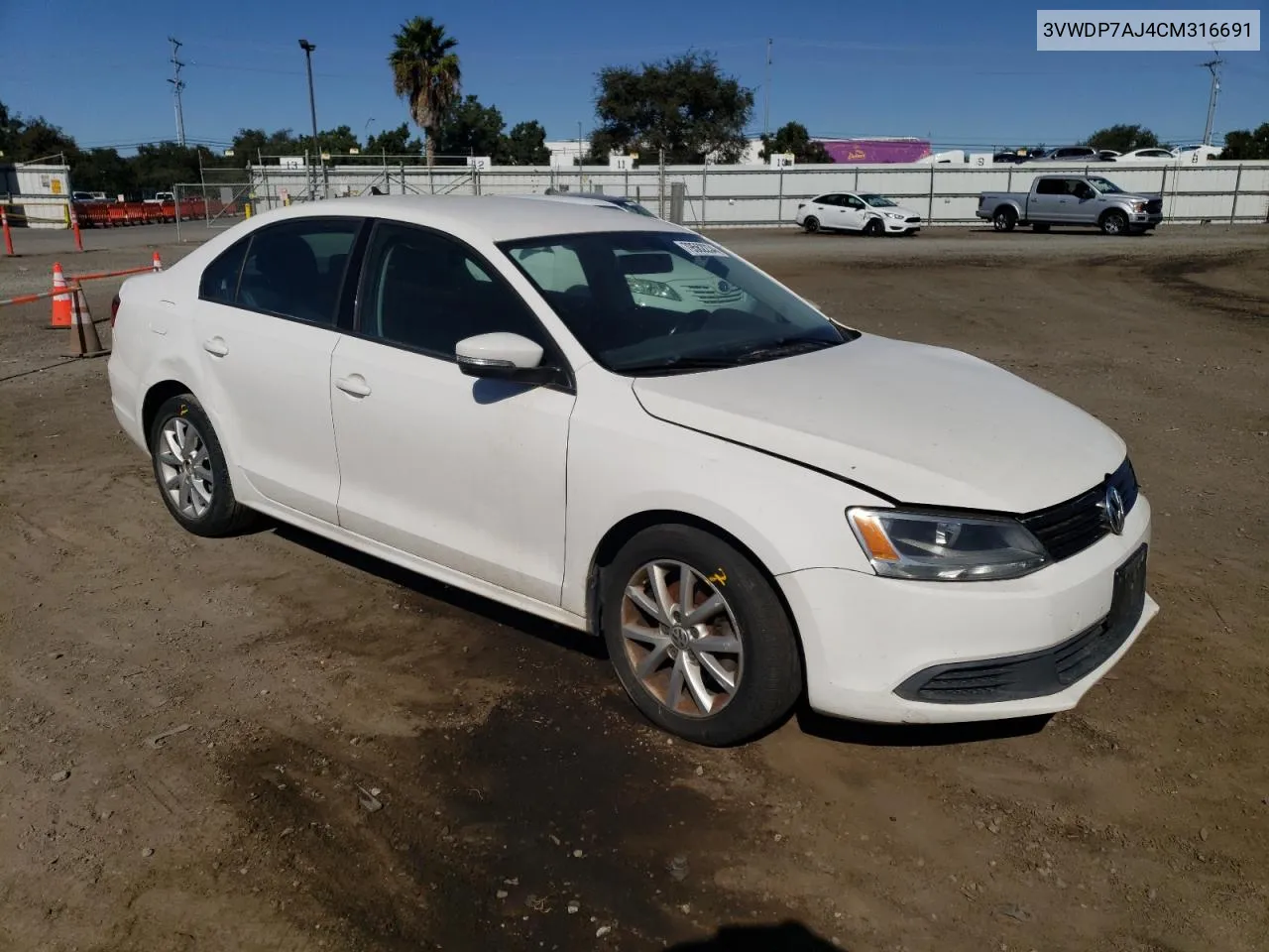 2012 Volkswagen Jetta Se VIN: 3VWDP7AJ4CM316691 Lot: 79562234