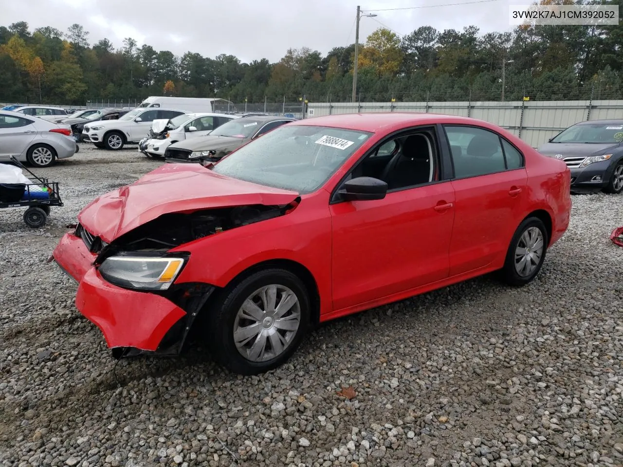 2012 Volkswagen Jetta Base VIN: 3VW2K7AJ1CM392052 Lot: 79888414