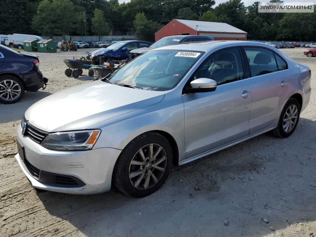 2013 Volkswagen Jetta Se VIN: 3VWDP7AJ5DM431642 Lot: 70498994