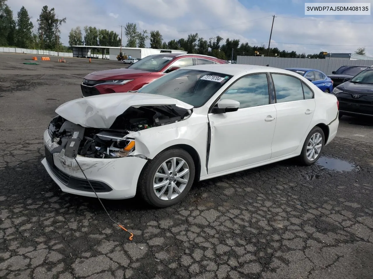 2013 Volkswagen Jetta Se VIN: 3VWDP7AJ5DM408135 Lot: 73179704