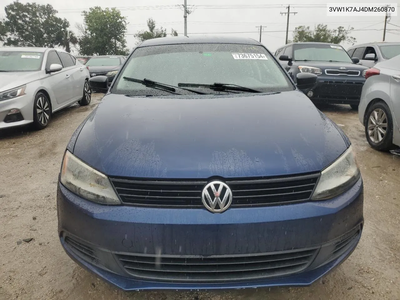 2013 Volkswagen Jetta Base VIN: 3VW1K7AJ4DM260870 Lot: 73675154