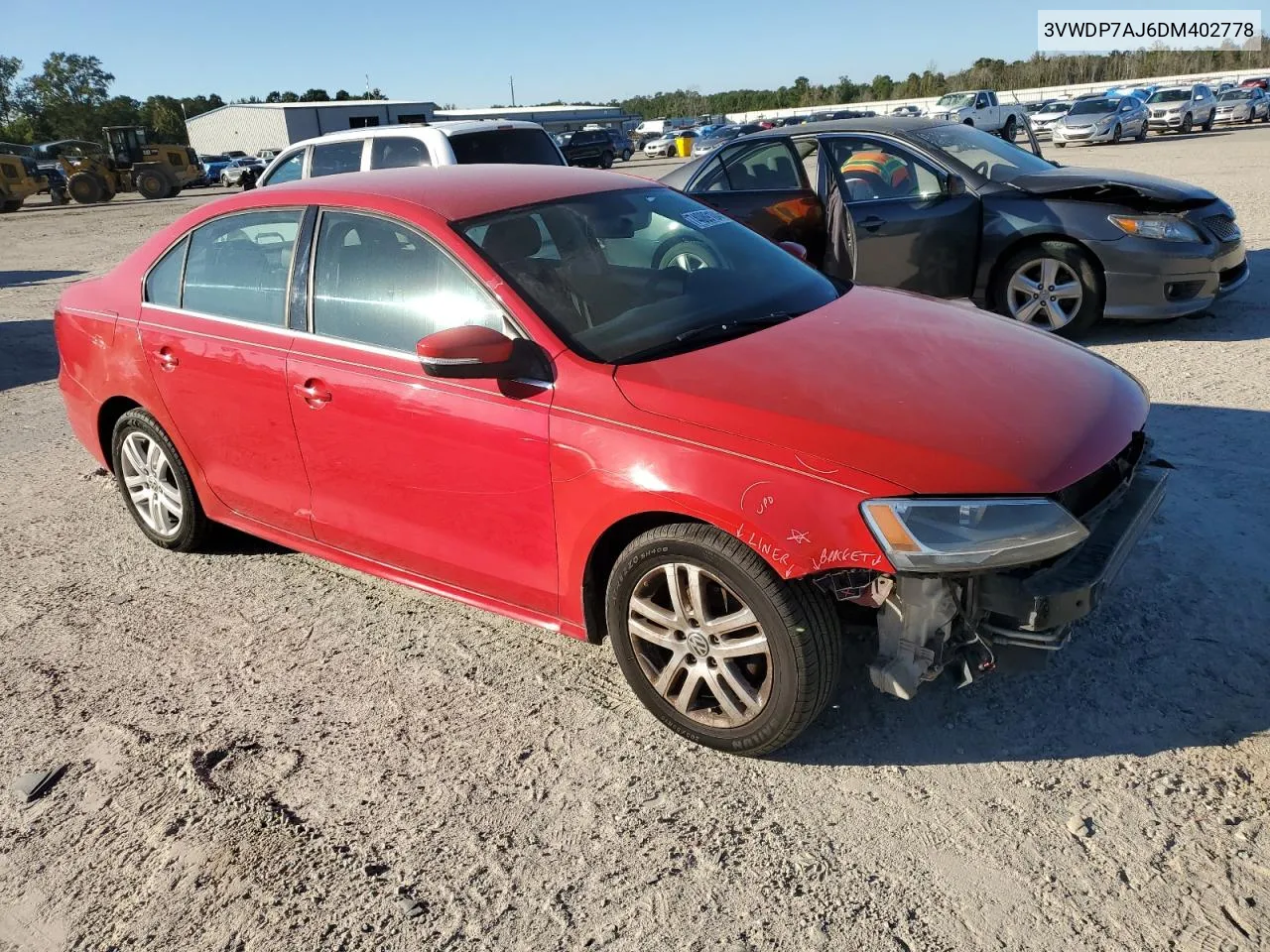 2013 Volkswagen Jetta Se VIN: 3VWDP7AJ6DM402778 Lot: 74089104