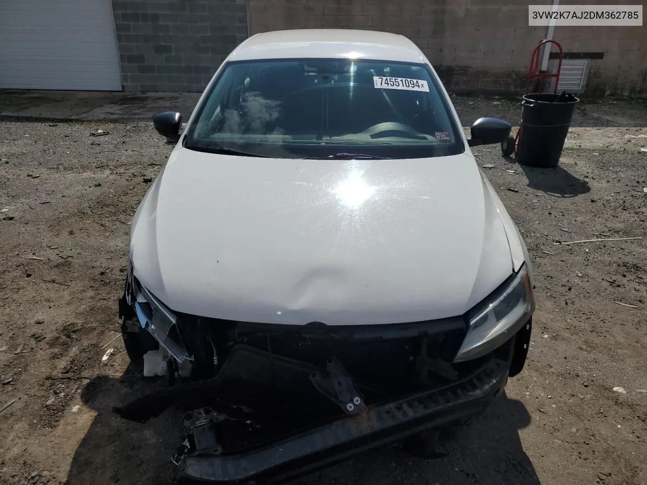 2013 Volkswagen Jetta Base VIN: 3VW2K7AJ2DM362785 Lot: 74551094