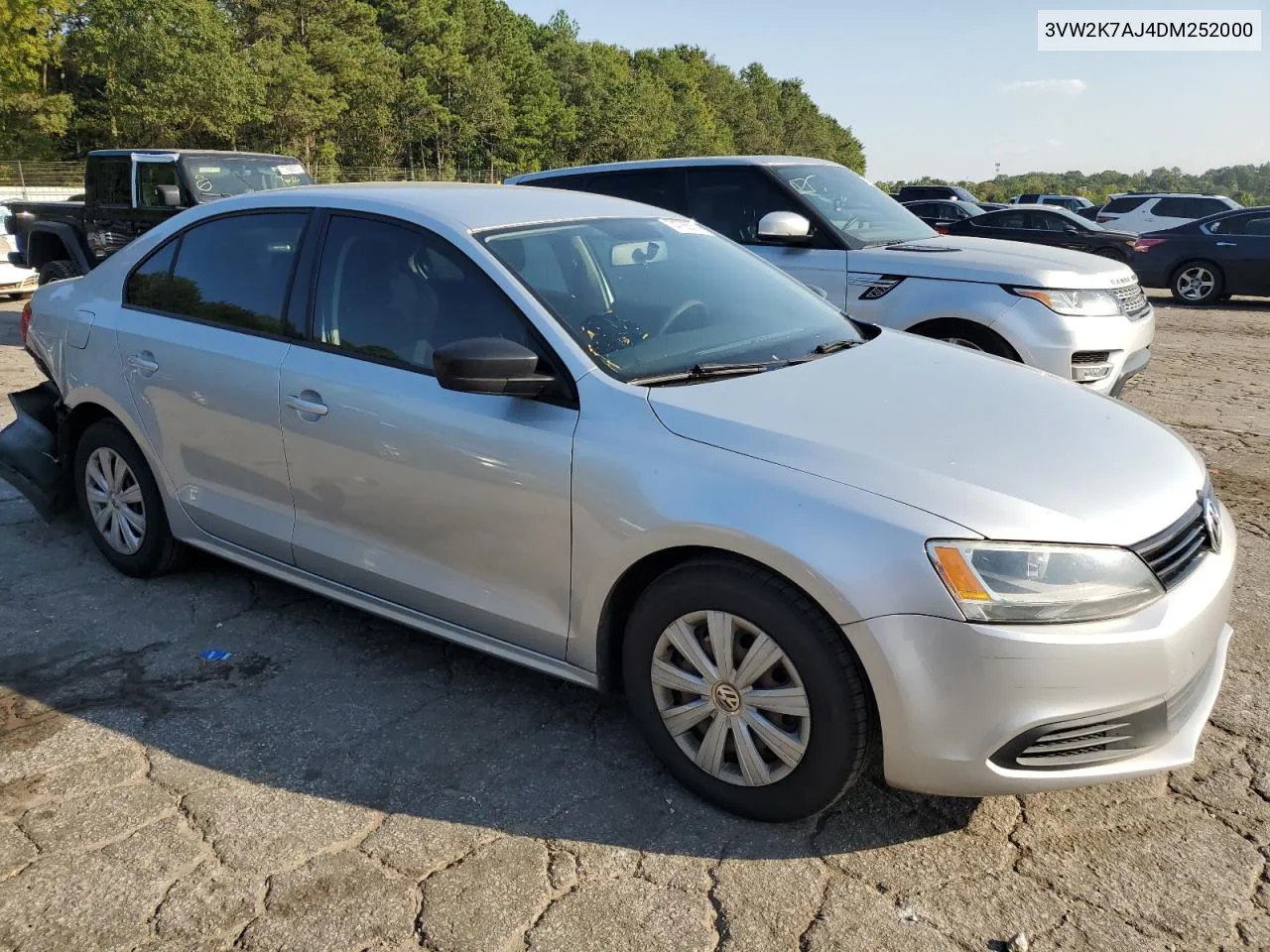 2013 Volkswagen Jetta Base VIN: 3VW2K7AJ4DM252000 Lot: 74788374