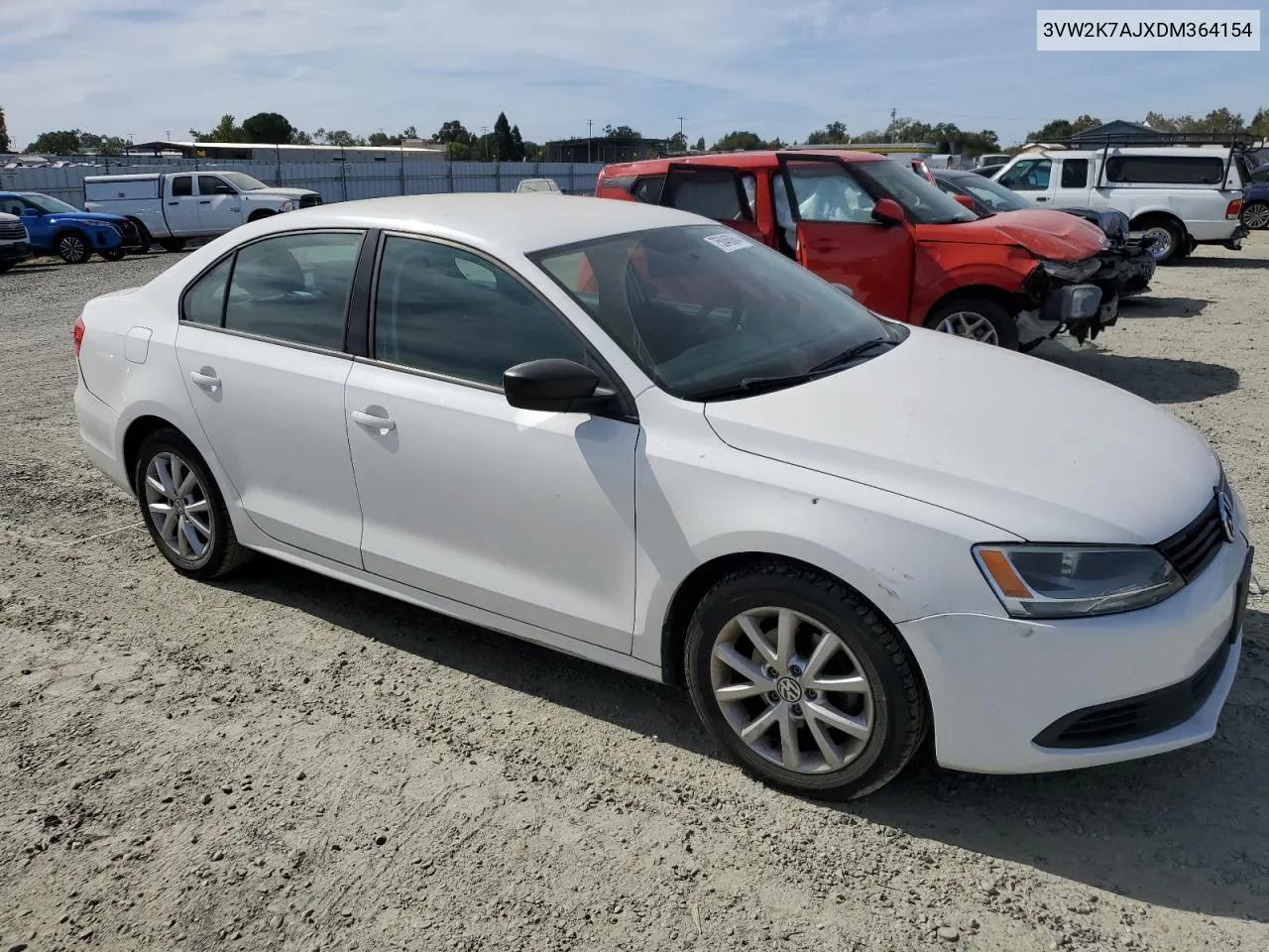 2013 Volkswagen Jetta Base VIN: 3VW2K7AJXDM364154 Lot: 75046064