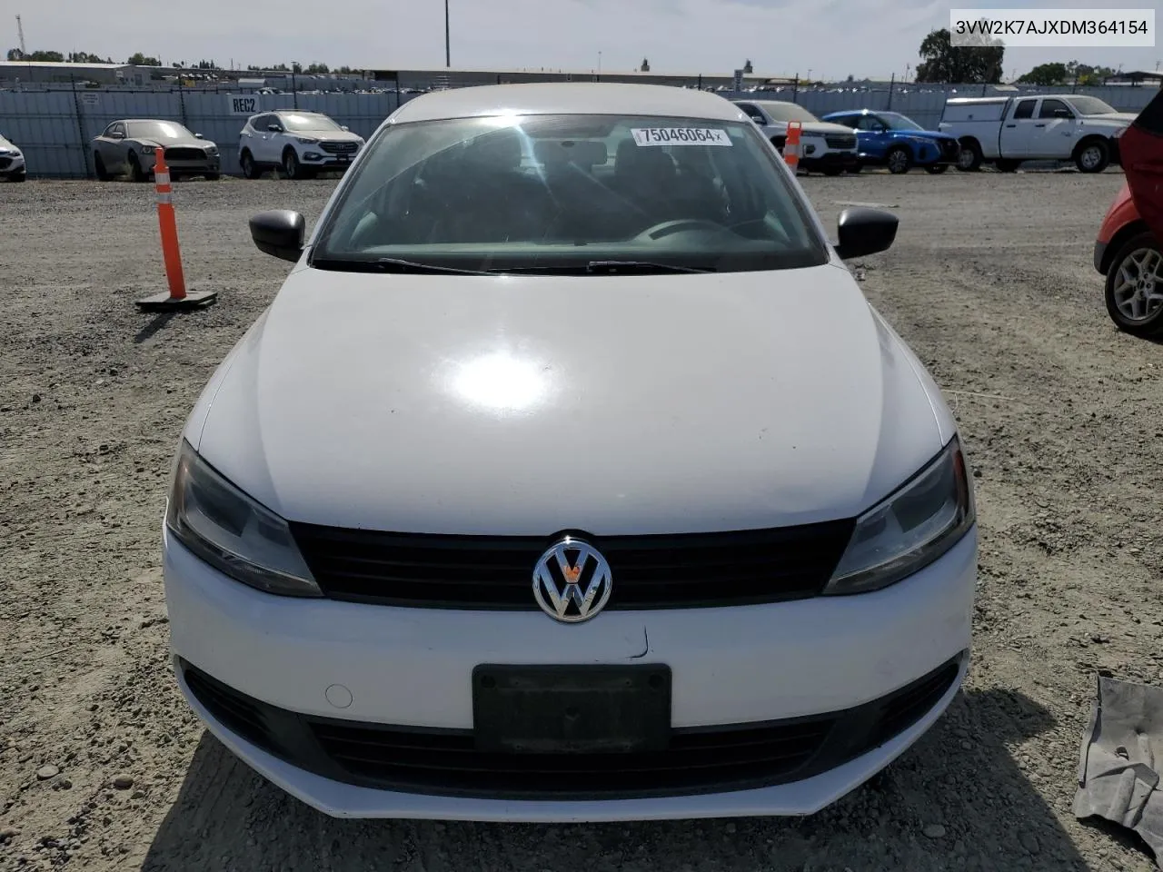 2013 Volkswagen Jetta Base VIN: 3VW2K7AJXDM364154 Lot: 75046064