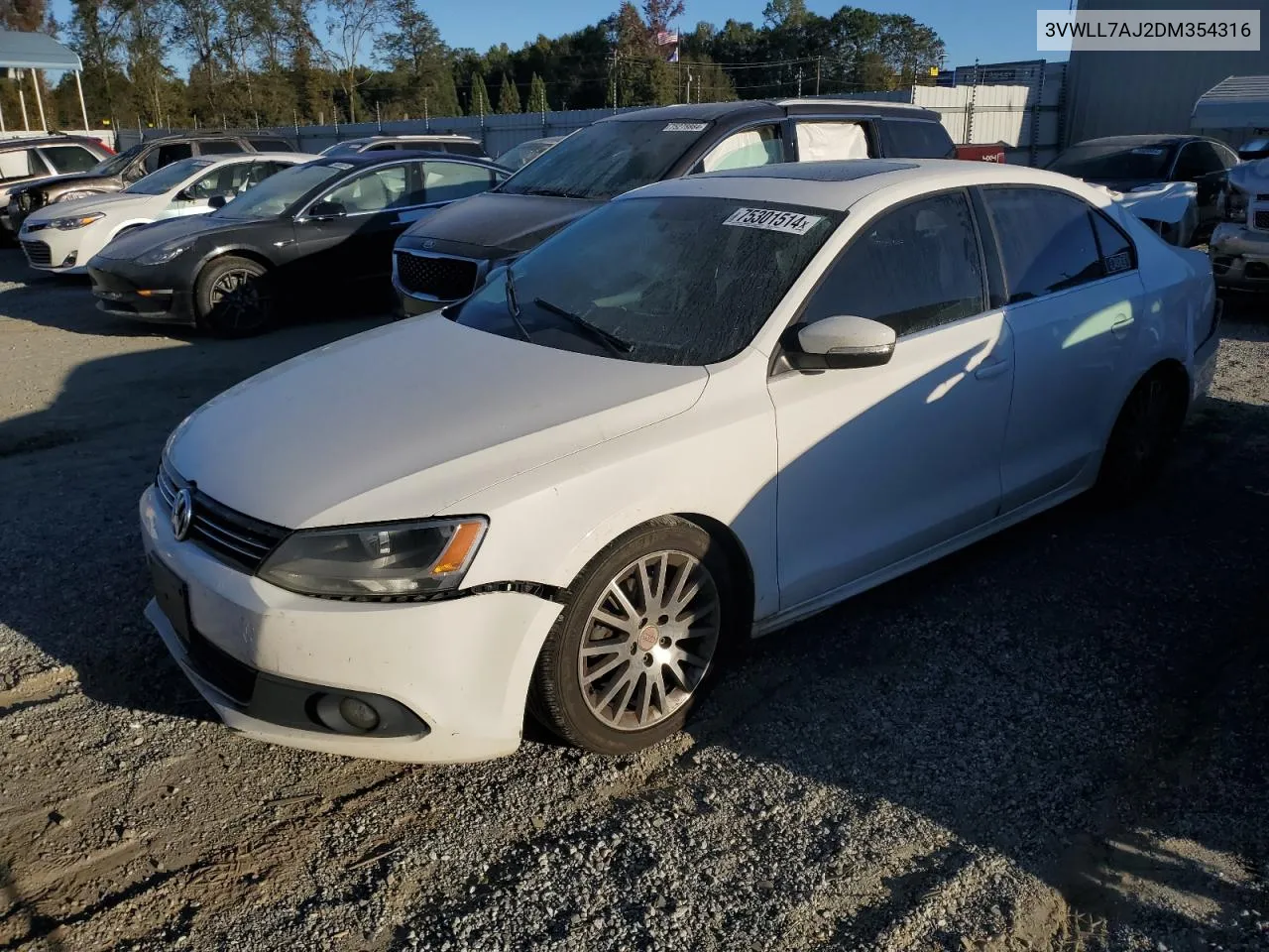 2013 Volkswagen Jetta Tdi VIN: 3VWLL7AJ2DM354316 Lot: 75301514