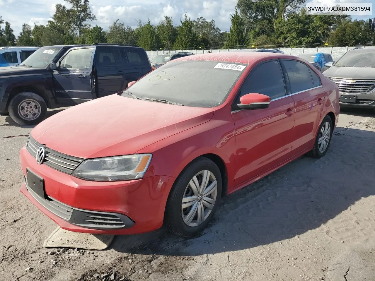 2013 Volkswagen Jetta Se VIN: 3VWDP7AJXDM381594 Lot: 76747054