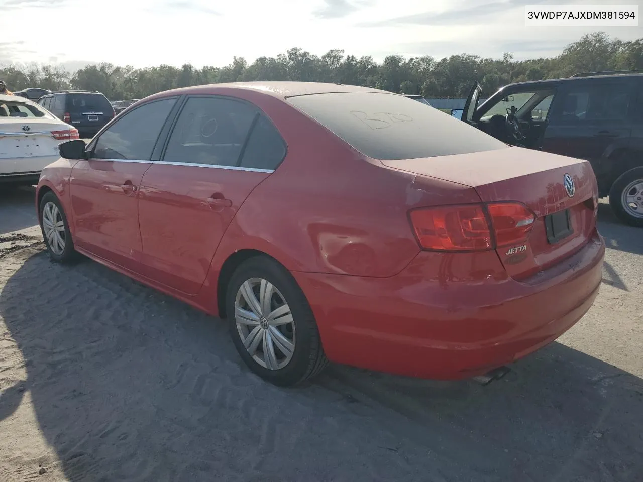 2013 Volkswagen Jetta Se VIN: 3VWDP7AJXDM381594 Lot: 76747054