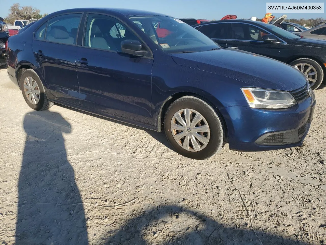 2013 Volkswagen Jetta Base VIN: 3VW1K7AJ6DM400353 Lot: 77807124