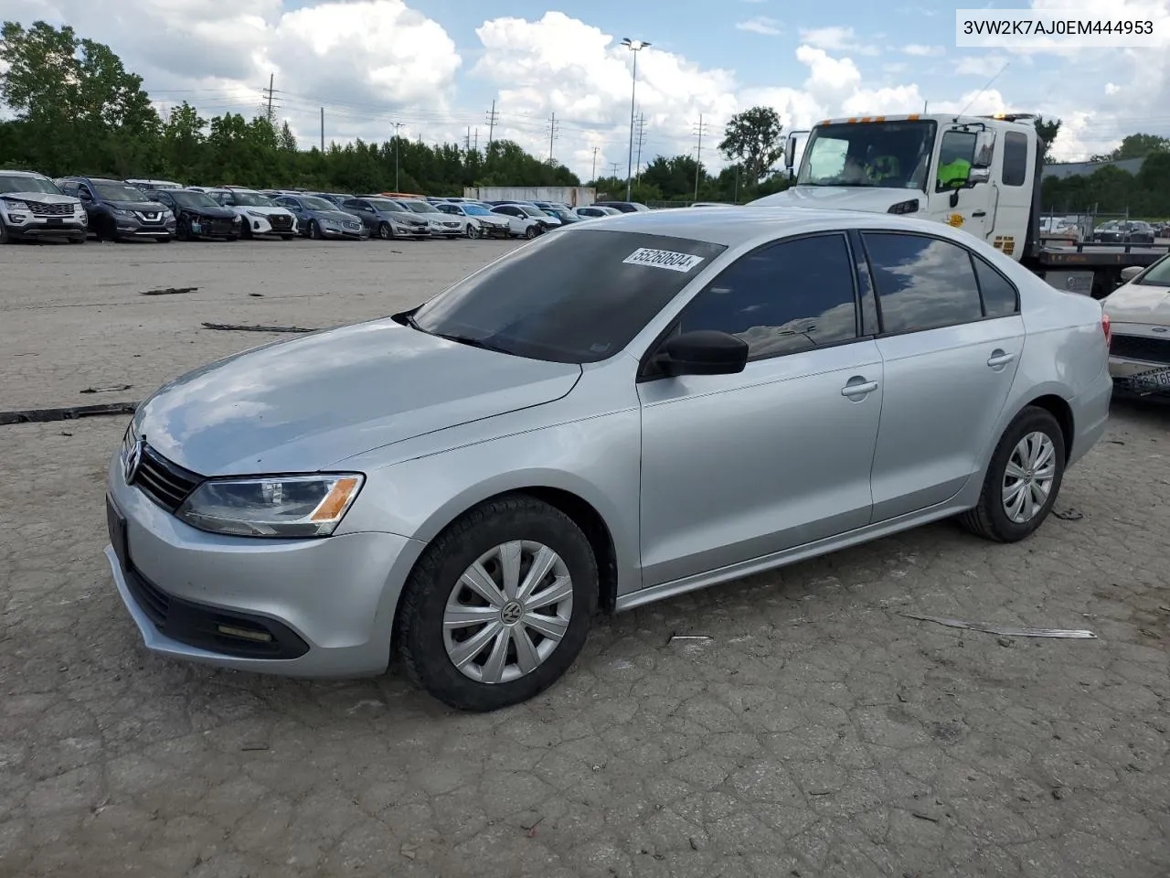 2014 Volkswagen Jetta Base VIN: 3VW2K7AJ0EM444953 Lot: 55260604