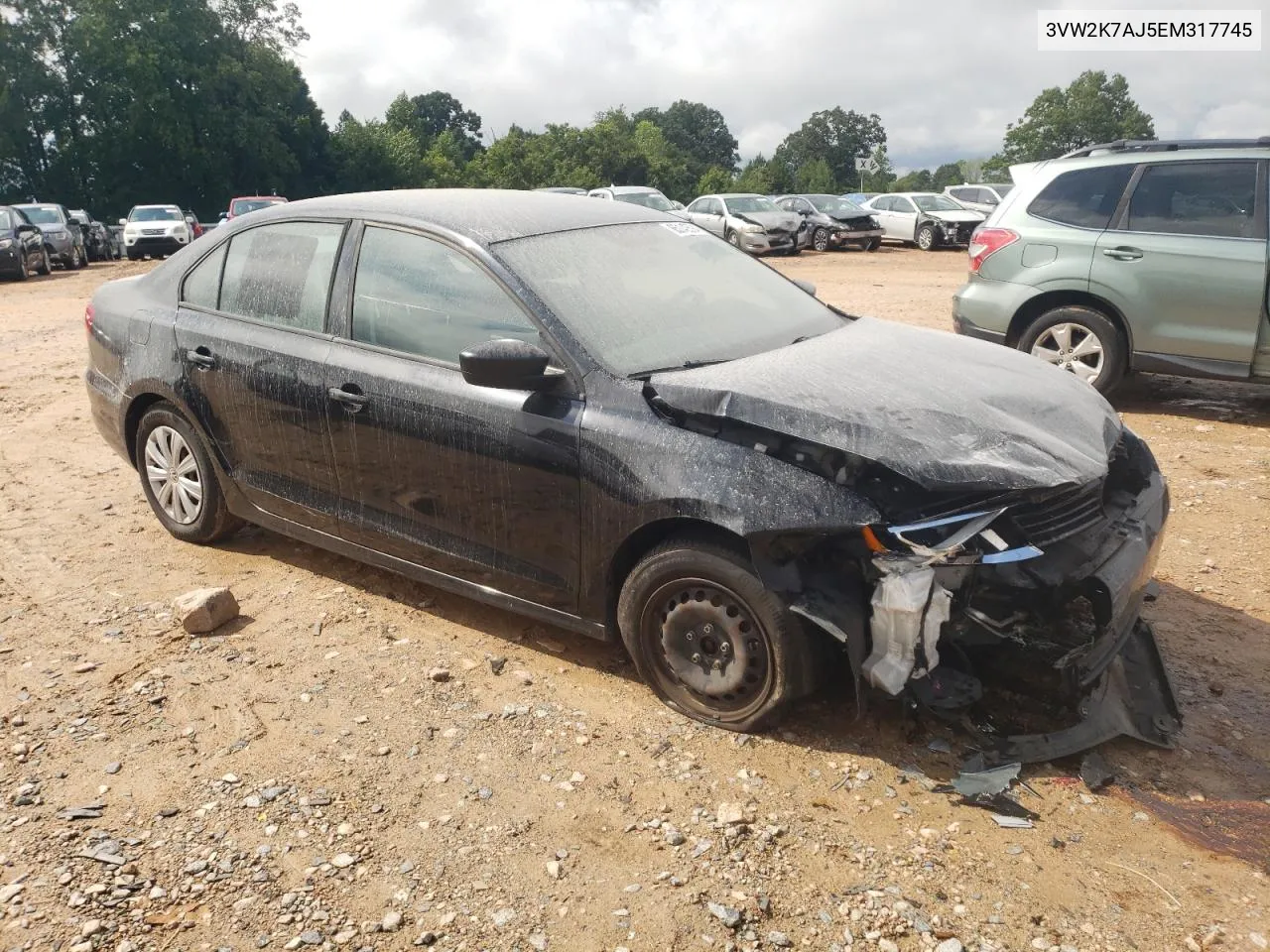 2014 Volkswagen Jetta Base VIN: 3VW2K7AJ5EM317745 Lot: 65142594