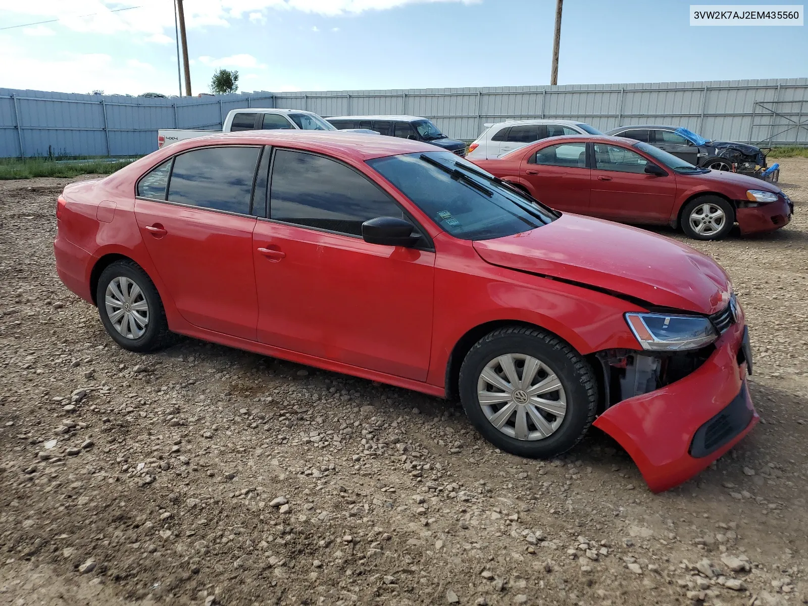 2014 Volkswagen Jetta Base VIN: 3VW2K7AJ2EM435560 Lot: 65666054