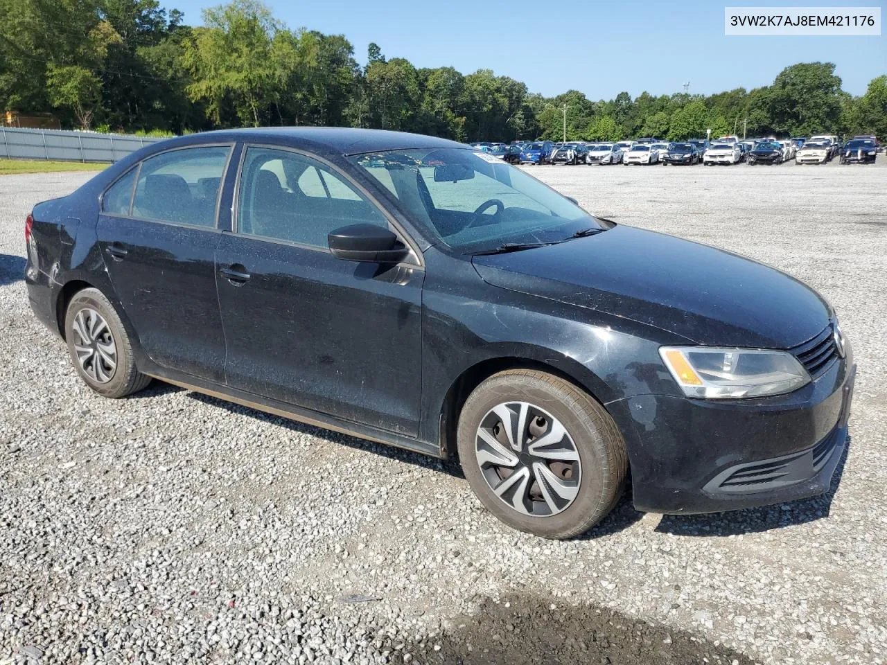 2014 Volkswagen Jetta Base VIN: 3VW2K7AJ8EM421176 Lot: 68046324