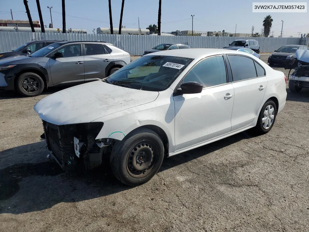 2014 Volkswagen Jetta Base VIN: 3VW2K7AJ7EM357423 Lot: 68970744