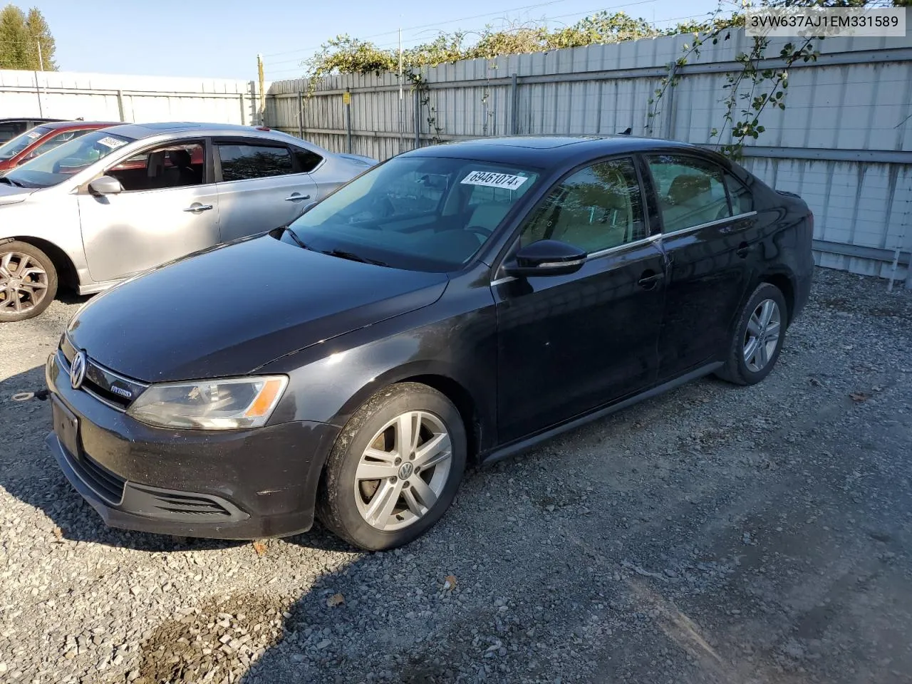 2014 Volkswagen Jetta Hybrid VIN: 3VW637AJ1EM331589 Lot: 69461074