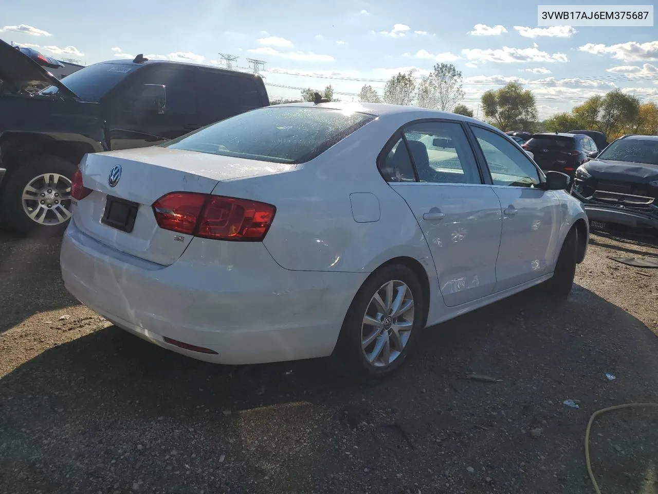 2014 Volkswagen Jetta Se VIN: 3VWB17AJ6EM375687 Lot: 72941604