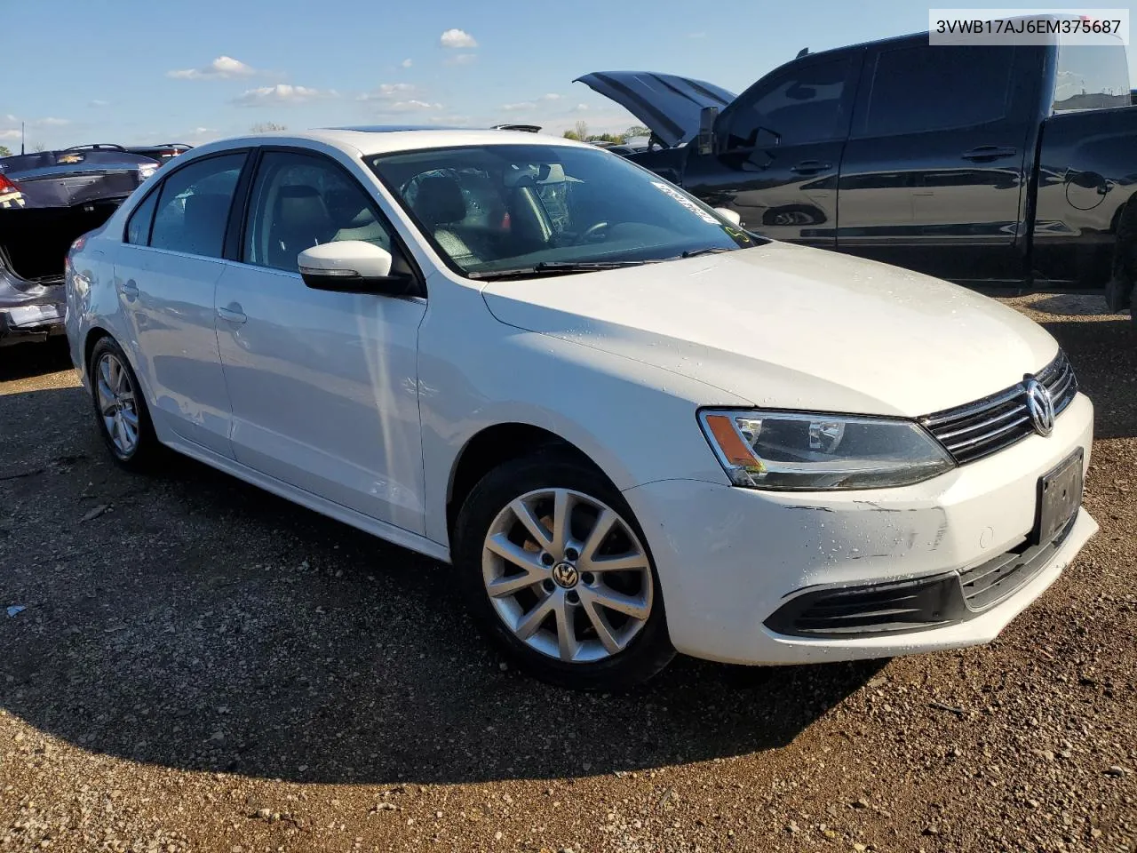 2014 Volkswagen Jetta Se VIN: 3VWB17AJ6EM375687 Lot: 72941604