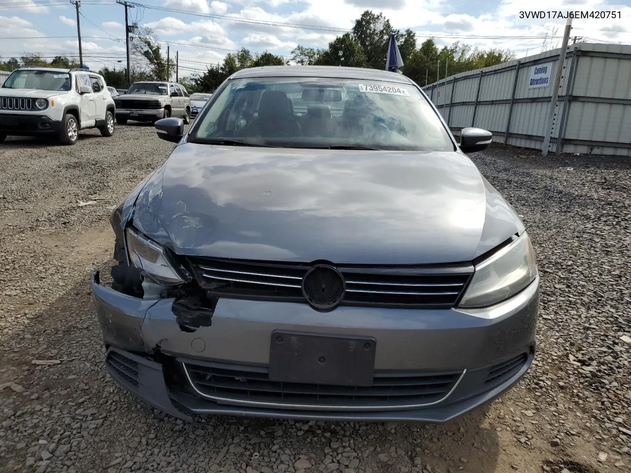 2014 Volkswagen Jetta Se VIN: 3VWD17AJ6EM420751 Lot: 73954204