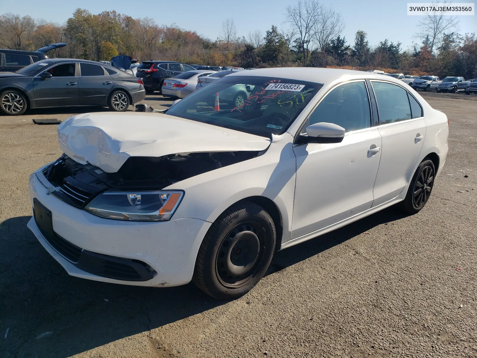 2014 Volkswagen Jetta Se VIN: 3VWD17AJ3EM353560 Lot: 74156823