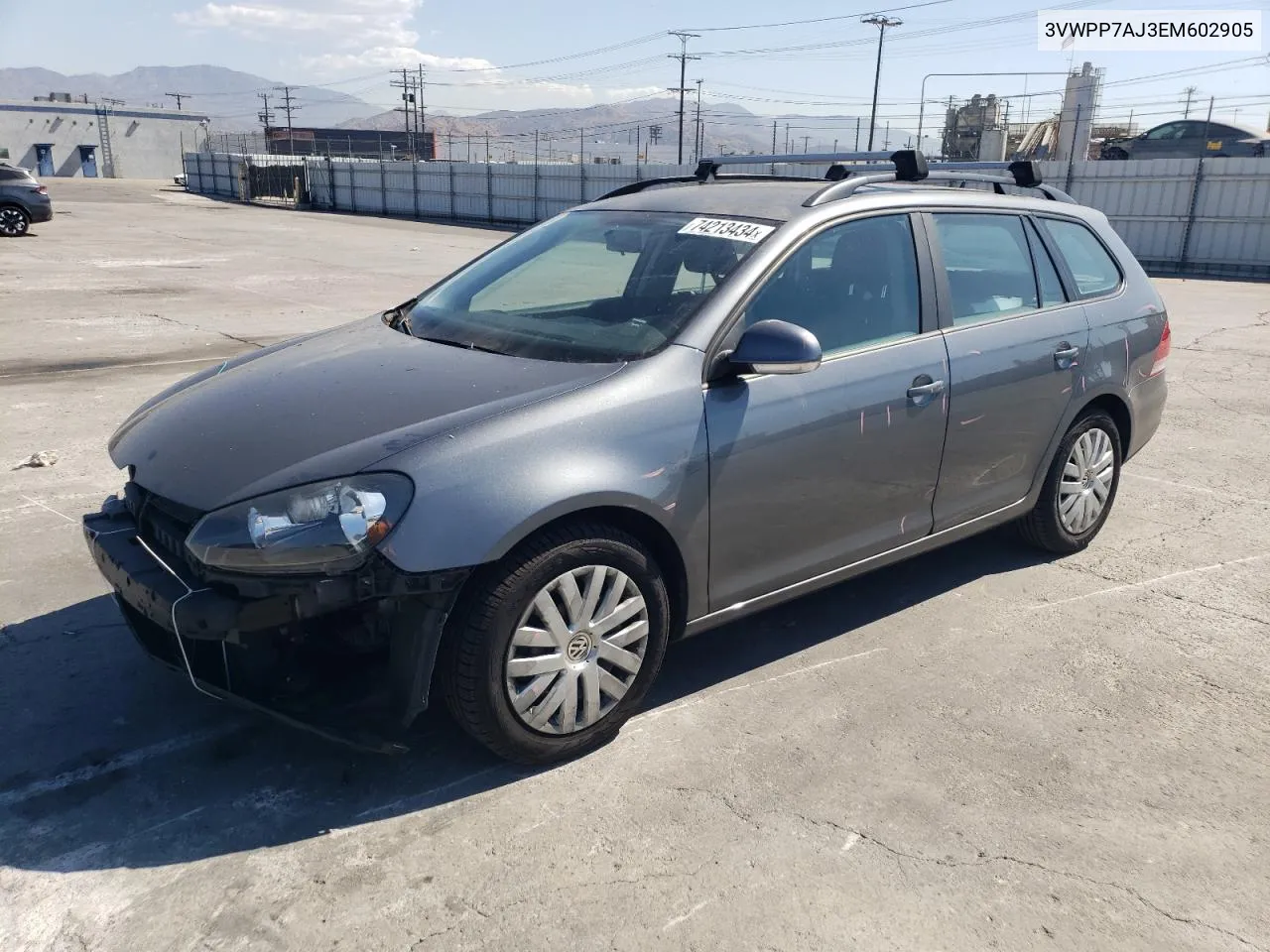 2014 Volkswagen Jetta S VIN: 3VWPP7AJ3EM602905 Lot: 74213434