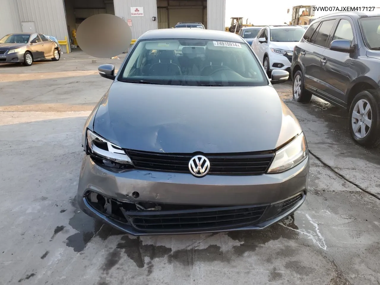 2014 Volkswagen Jetta Se VIN: 3VWD07AJXEM417127 Lot: 74915914