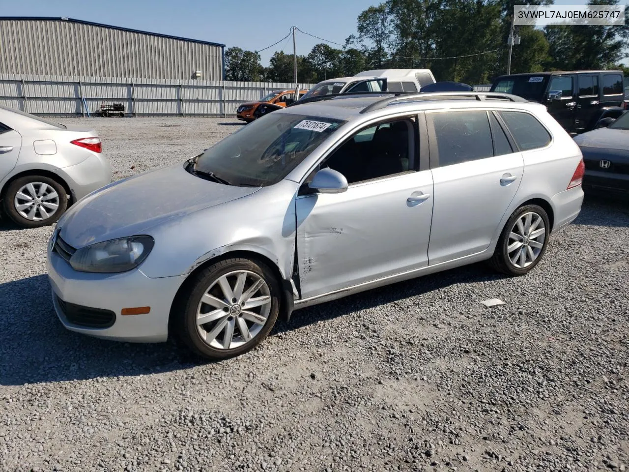 2014 Volkswagen Jetta Tdi VIN: 3VWPL7AJ0EM625747 Lot: 75121674