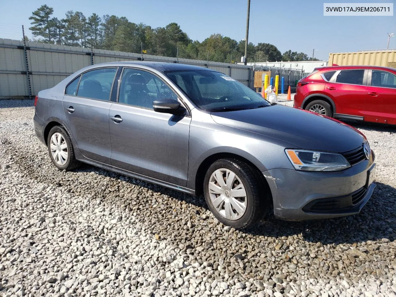 2014 Volkswagen Jetta Se VIN: 3VWD17AJ9EM206711 Lot: 75292884