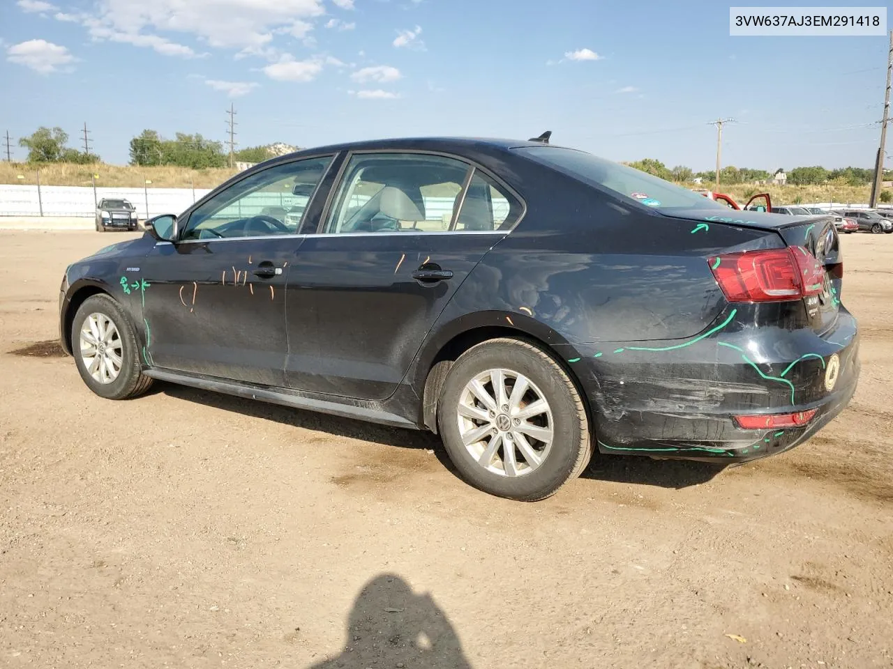 2014 Volkswagen Jetta Hybrid VIN: 3VW637AJ3EM291418 Lot: 75678204