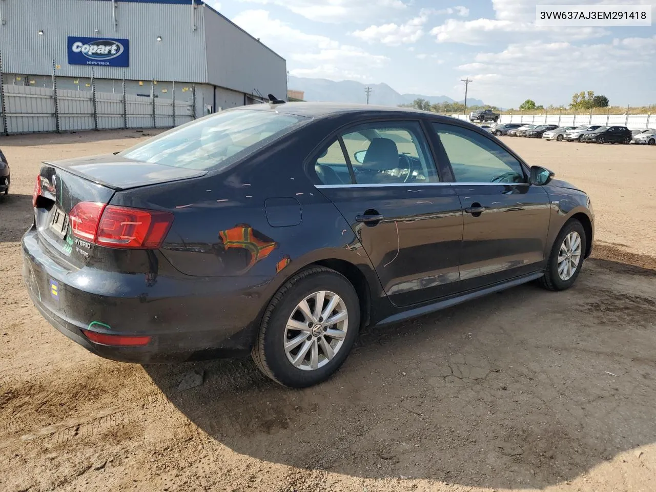 2014 Volkswagen Jetta Hybrid VIN: 3VW637AJ3EM291418 Lot: 75678204