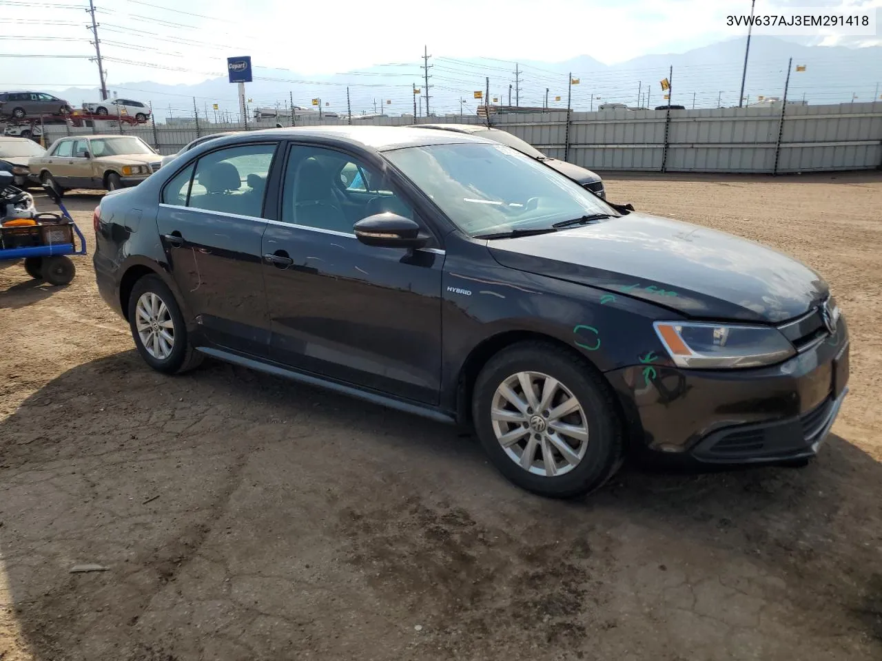 2014 Volkswagen Jetta Hybrid VIN: 3VW637AJ3EM291418 Lot: 75678204