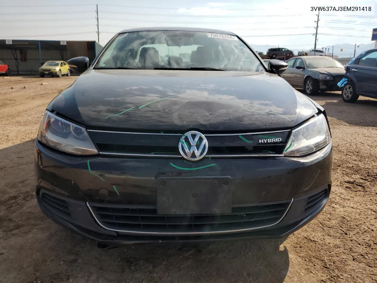 2014 Volkswagen Jetta Hybrid VIN: 3VW637AJ3EM291418 Lot: 75678204