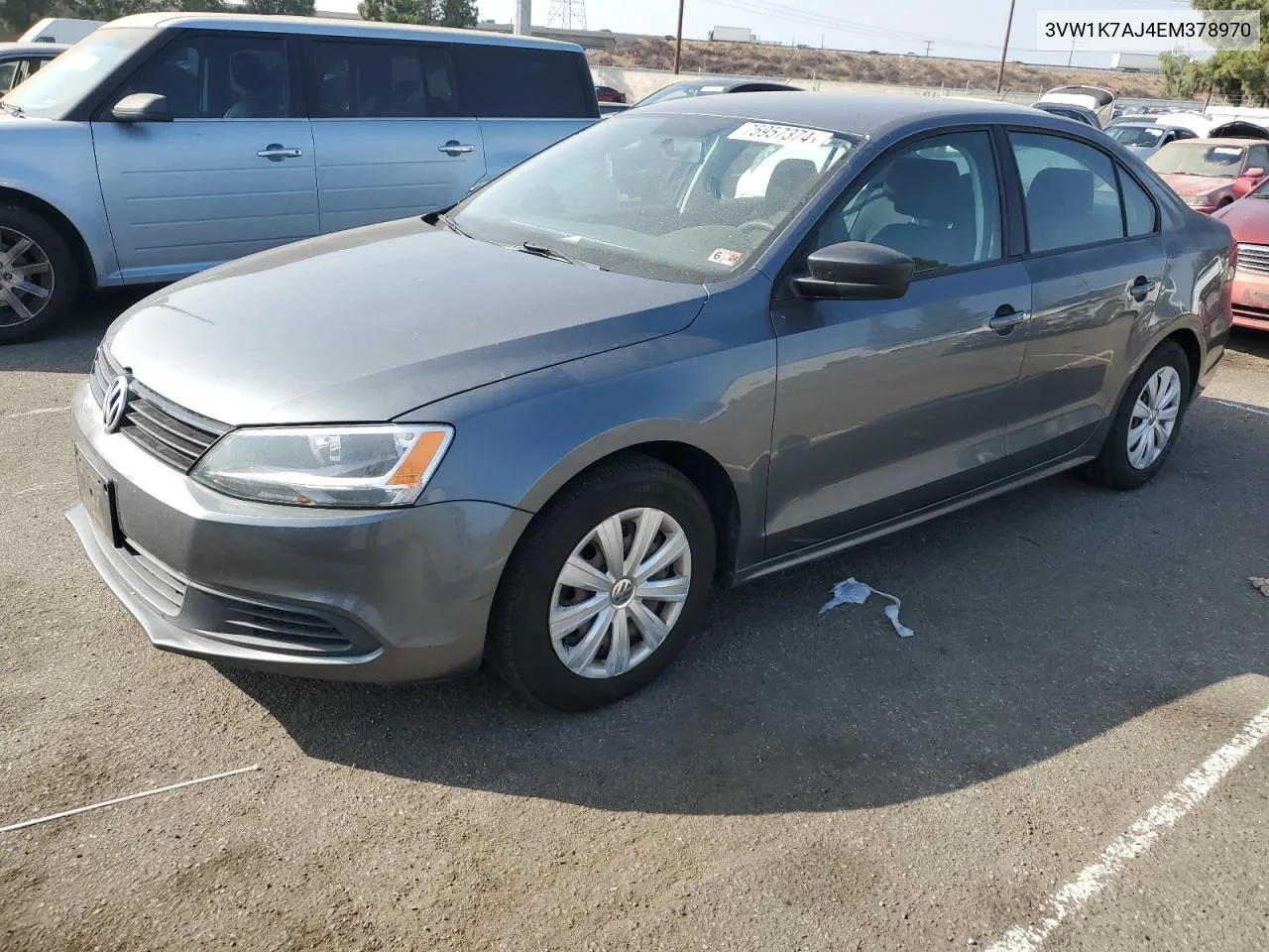 2014 Volkswagen Jetta Base VIN: 3VW1K7AJ4EM378970 Lot: 75957374