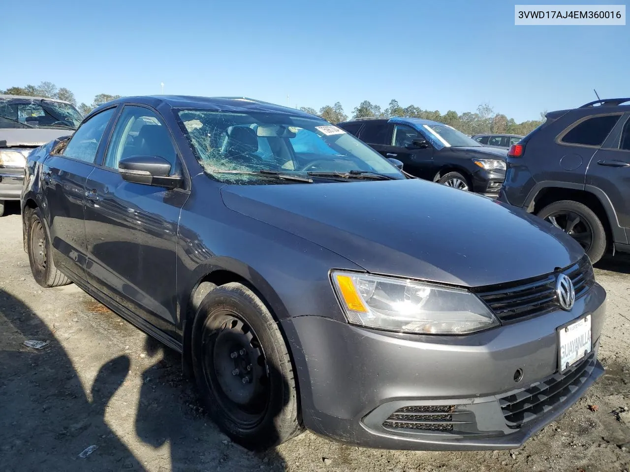 2014 Volkswagen Jetta Se VIN: 3VWD17AJ4EM360016 Lot: 75987004