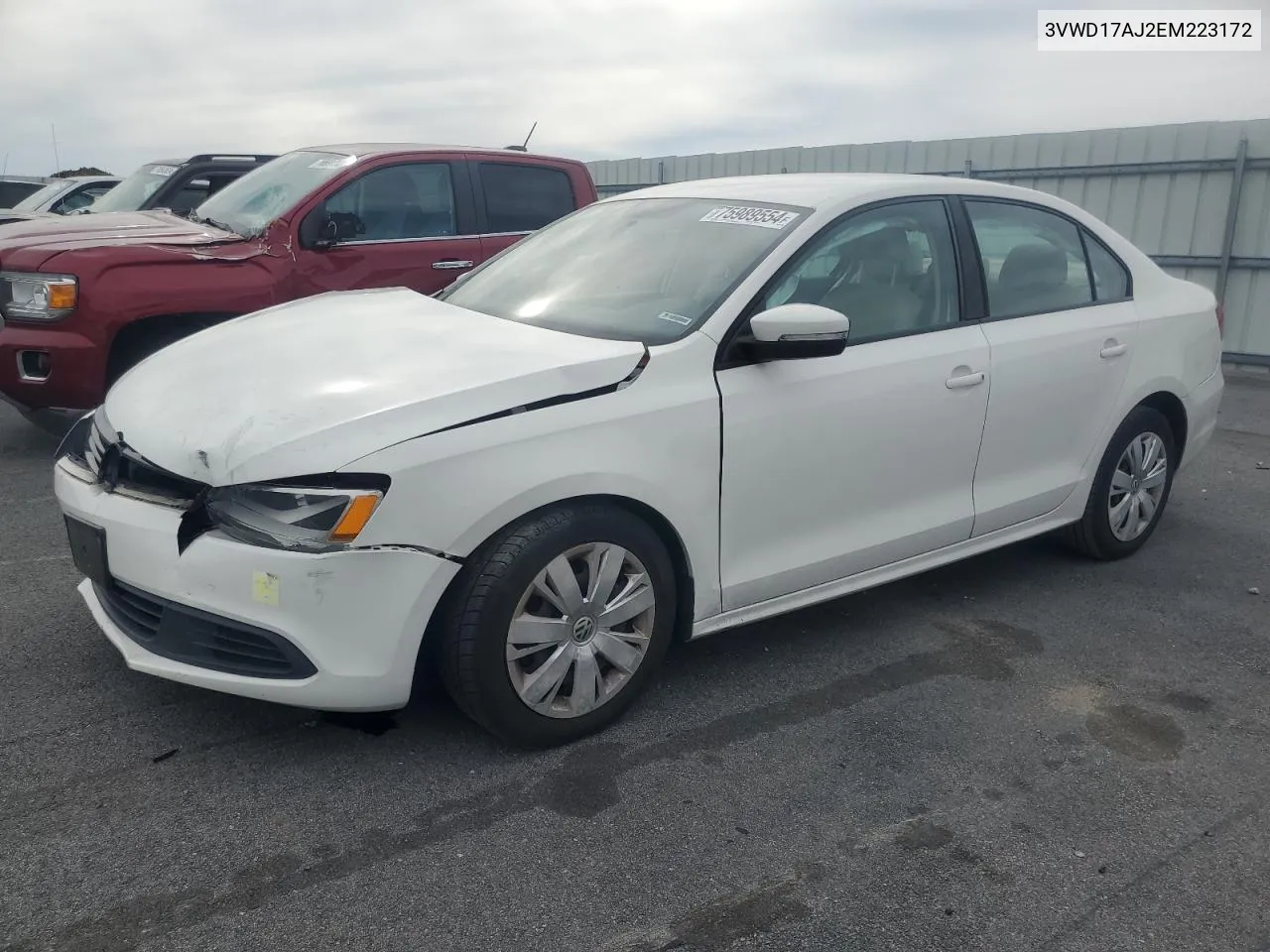 2014 Volkswagen Jetta Se VIN: 3VWD17AJ2EM223172 Lot: 75989554