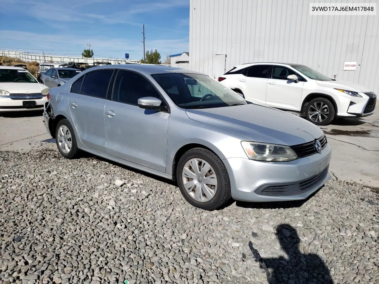 2014 Volkswagen Jetta Se VIN: 3VWD17AJ6EM417848 Lot: 77000794